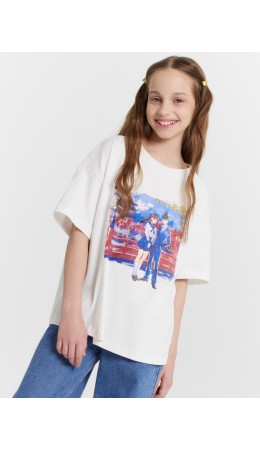 Футболка белый +печать4