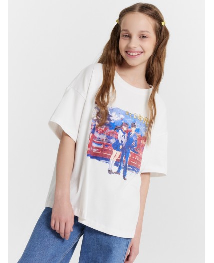 Футболка белый +печать4