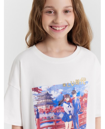 Футболка белый +печать4