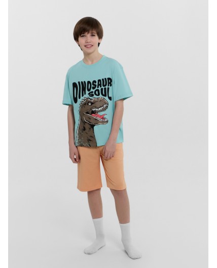 Пижама морские блики +персик +печать