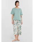 Пижама шалфей +тропики на св.молочном