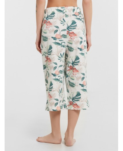 Пижама шалфей +тропики на св.молочном