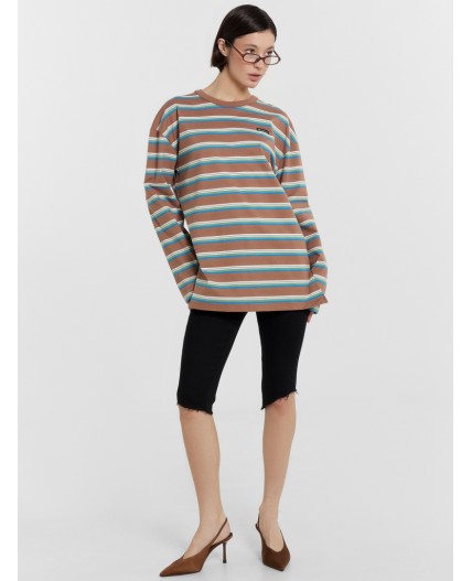 Джемпер полоски на т.бежевом