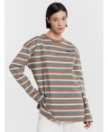 Джемпер полоски на т.бежевом