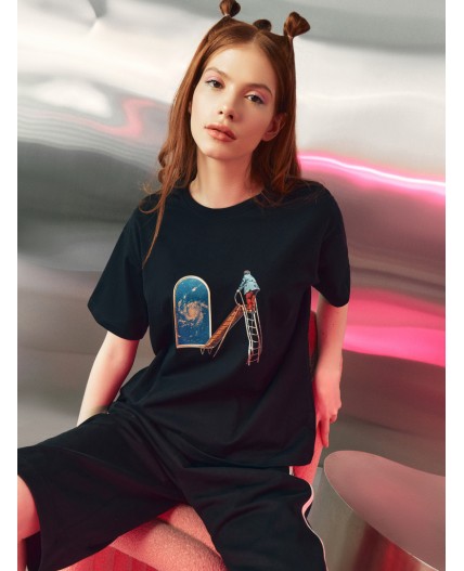 Футболка черный +печать13