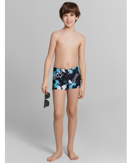 Трусы купальные граффити на черном