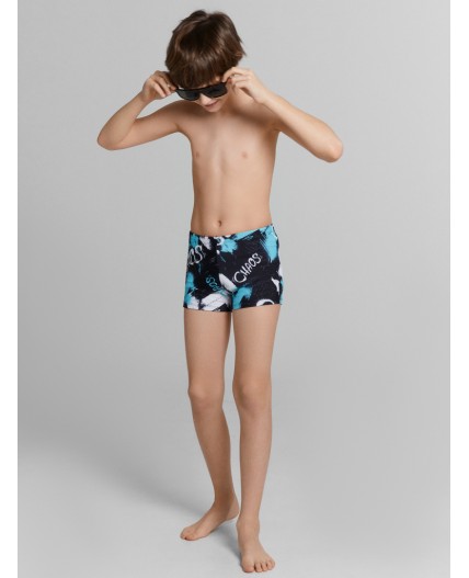 Трусы купальные граффити на черном