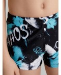Трусы купальные граффити на черном