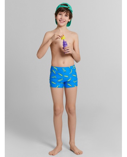 Трусы купальные крокодильчики на синем