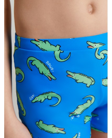 Трусы купальные крокодильчики на синем