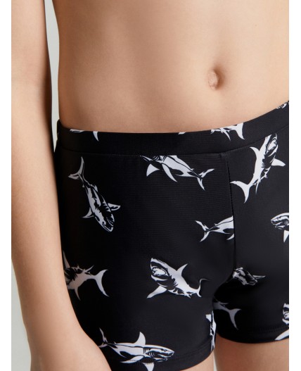Трусы купальные акулы на черном