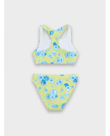 Купальник цветы на салатовом