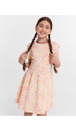 Платье цветочки на молочном1