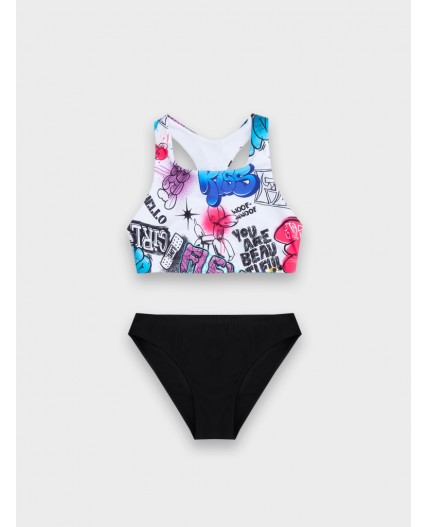 Купальник граффити +черный