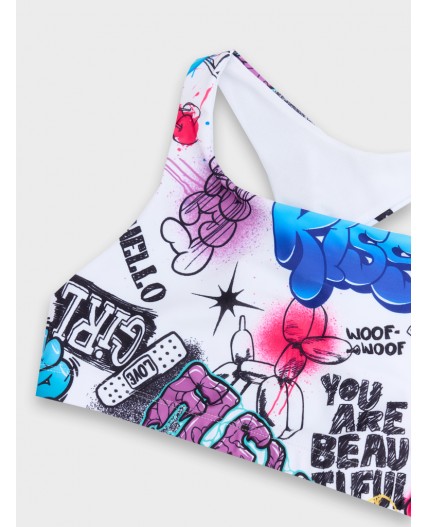 Купальник граффити +черный