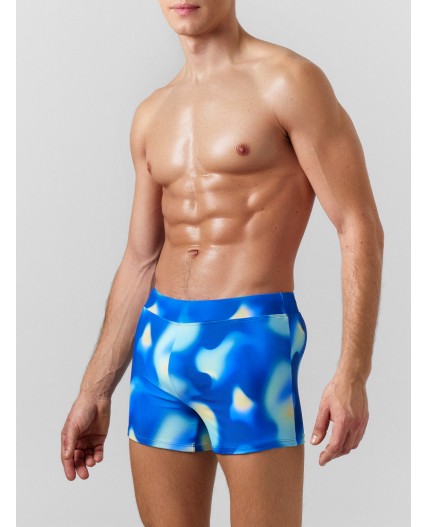 Трусы купальные печать на синем