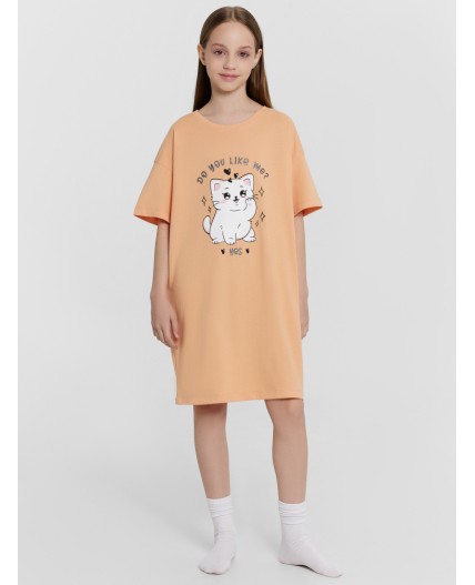 Сорочка персик +печать