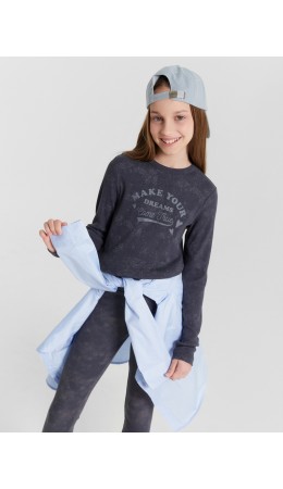 Джемпер набивка графитовый acid wash