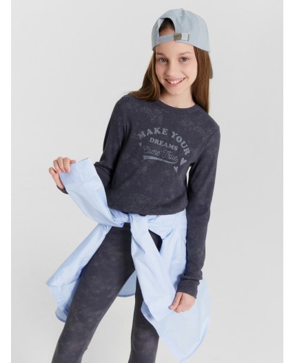 Джемпер набивка графитовый acid wash