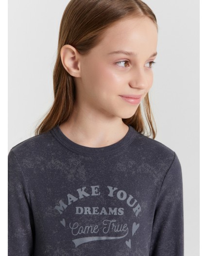 Джемпер набивка графитовый acid wash