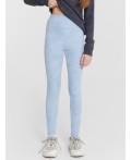 Легинсы набивка голубой acid wash