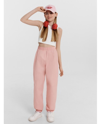 Брюки серебристо - розовый