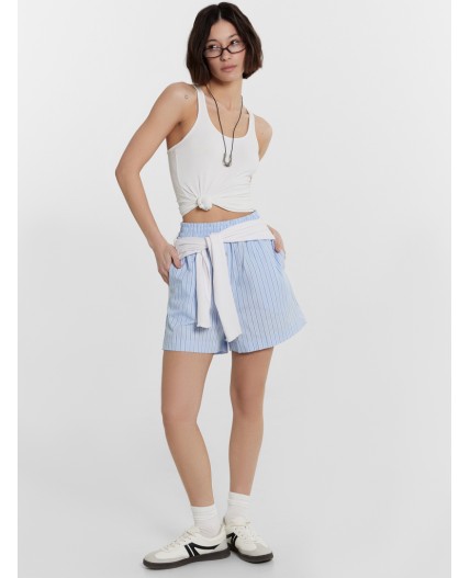 Шорты широкая голубая полоска