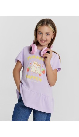 Джемпер сирень+печать