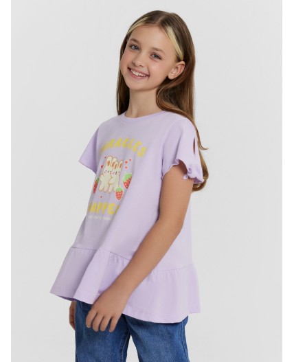 Джемпер сирень+печать