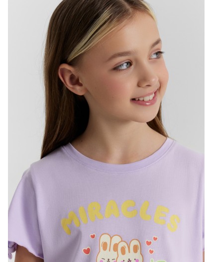 Джемпер сирень+печать