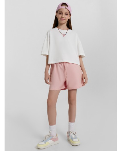 Шорты серебристо - розовый