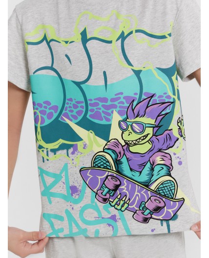 Комплект серый меланж +печать