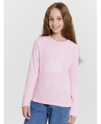 Джемпер набивка розовый acid wash