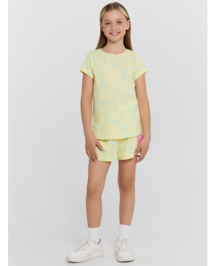 Шорты лимоны на желтом +печать