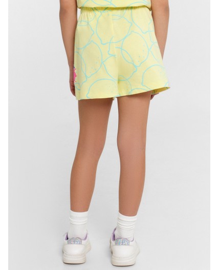 Шорты лимоны на желтом +печать