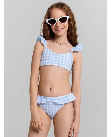 Купальник голубая клетка