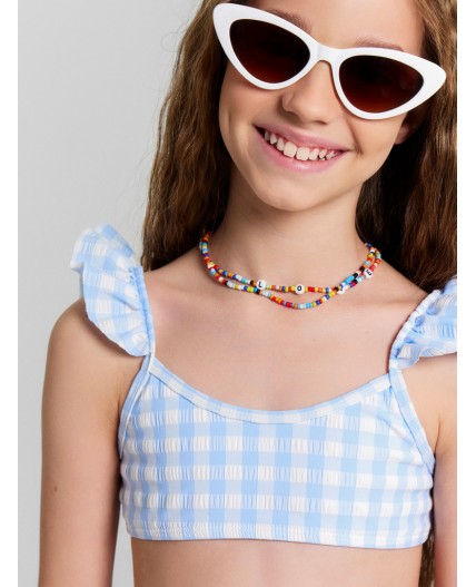 Купальник голубая клетка