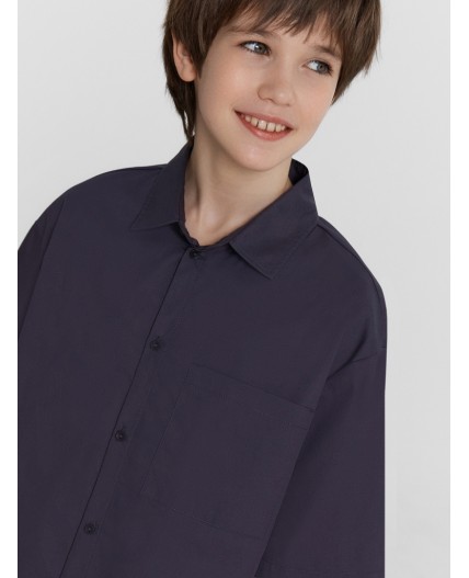 Рубашка металлический серый