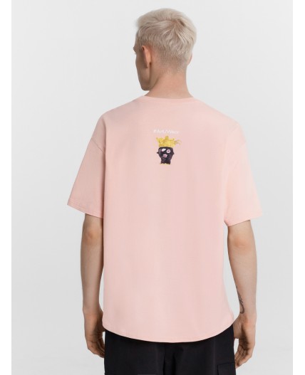 Футболка розовый +печать