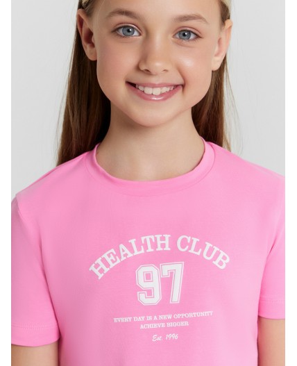 Футболка розовое саше +печать