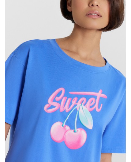 Сорочка лазурный +печать