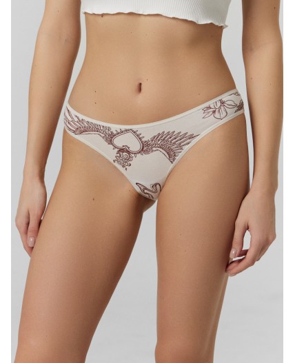 Трусы тату на персиковом