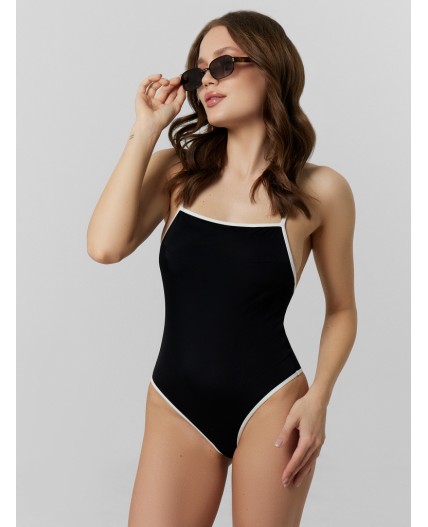 Купальник черный +белый