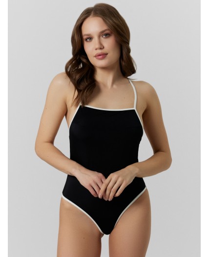 Купальник черный +белый