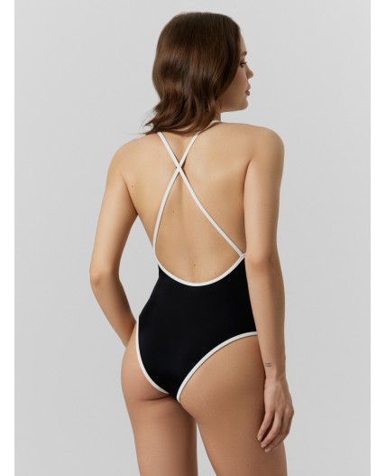 Купальник черный +белый