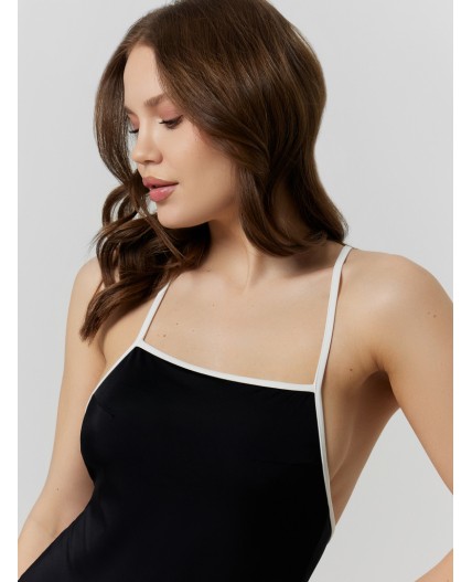 Купальник черный +белый