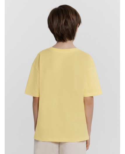 Футболка ярко -желтый +печать