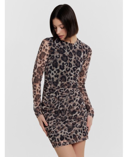Платье крупный леопард