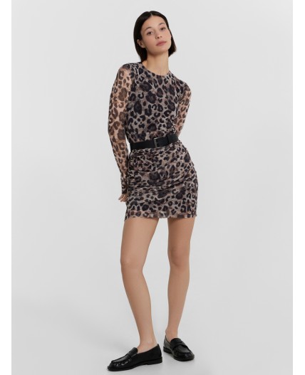 Платье крупный леопард