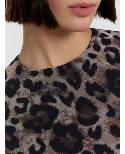 Платье крупный леопард